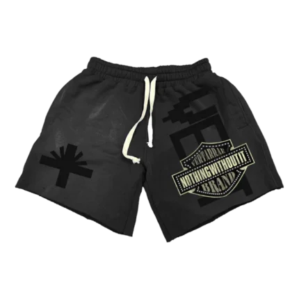 Vertabrae Black Double Emblem Shorts